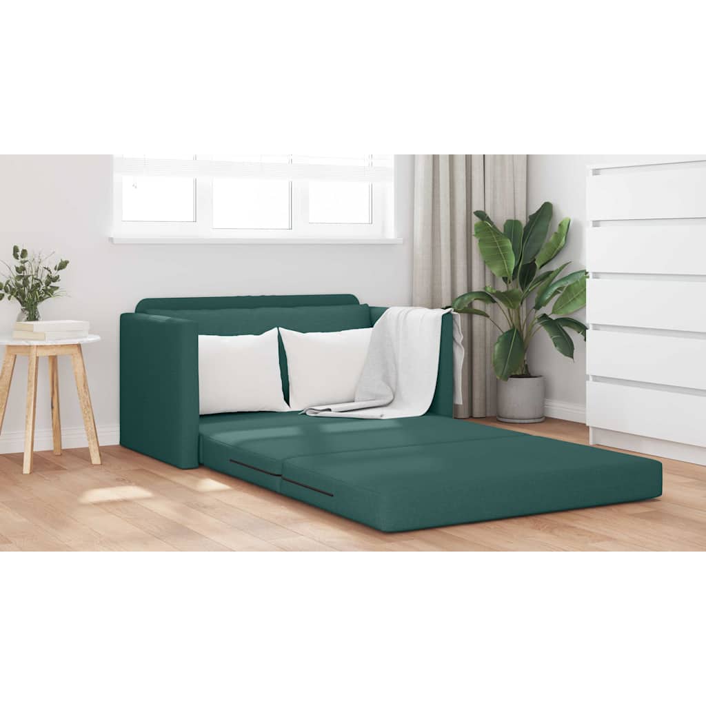 Pat de canapea 2 în 1 Verde închis 124x71x78 cm Țesătură GartenMobel Dekor