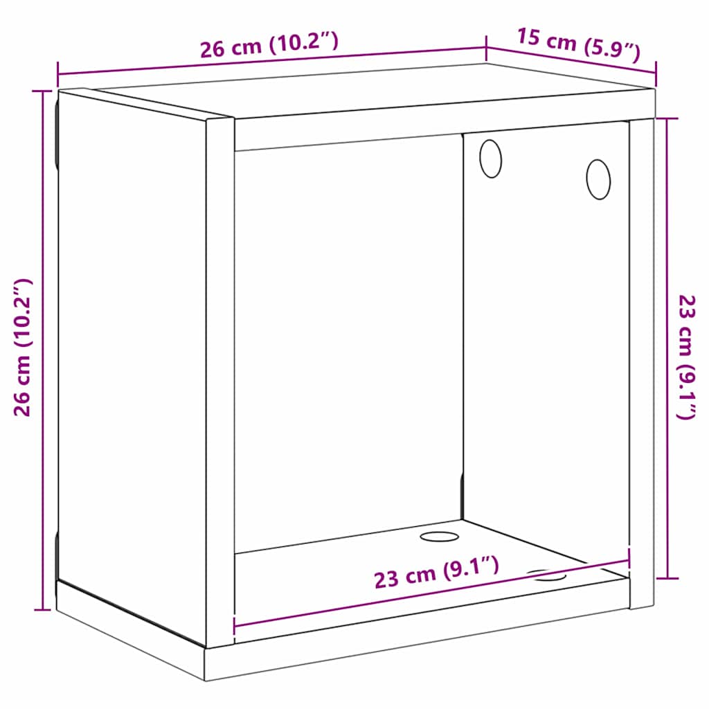 Rafturi pe Perete Stejar Artizanal MDF 26 x 15 x 26 cm GartenMobel Dekor
