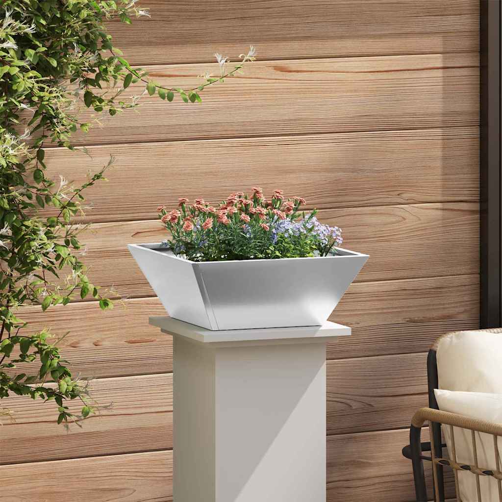 Set de ghivece pentru grădină , 5 bucăți, 40x40x15 cm, din oțel galvanizat. GartenMobel Dekor
