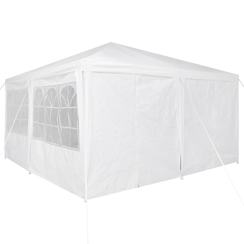 Tenda de petrecere , albă, cu 8 pereți laterali, 4x4 m din PE GartenMobel Dekor