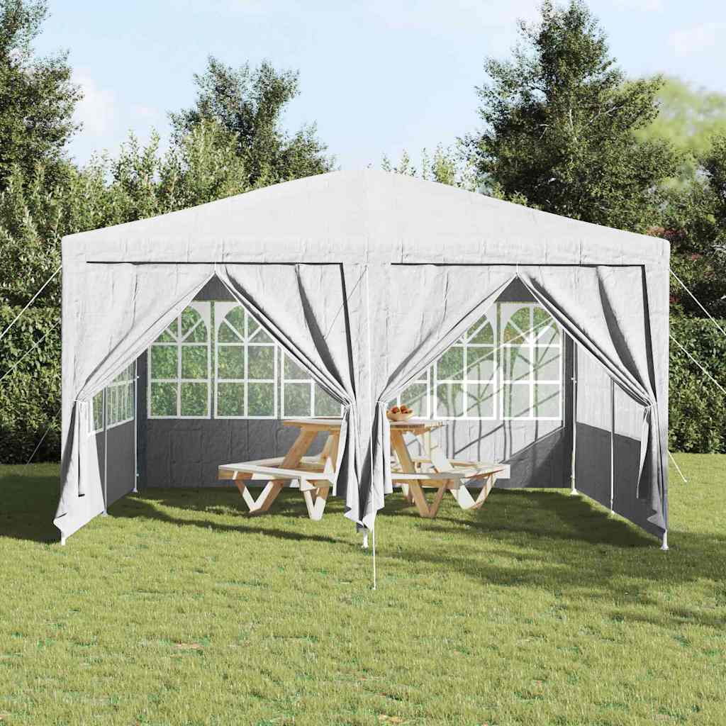 Tenda de petrecere , albă, cu 8 pereți laterali, 4x4 m din PE GartenMobel Dekor
