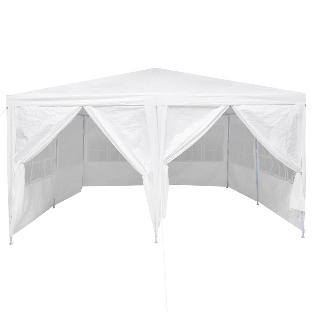 Tenda de petrecere , albă, cu 8 pereți laterali, 4x4 m din PE GartenMobel Dekor