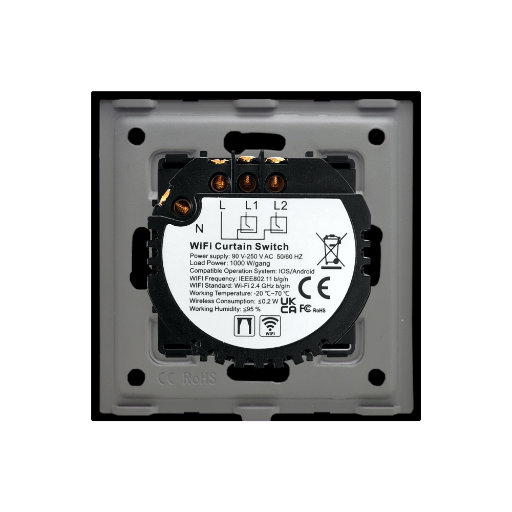 Intrerupator Wi-Fi Draperie cu Touch din Sticla LUXION SmartElectro IntelligentHouse