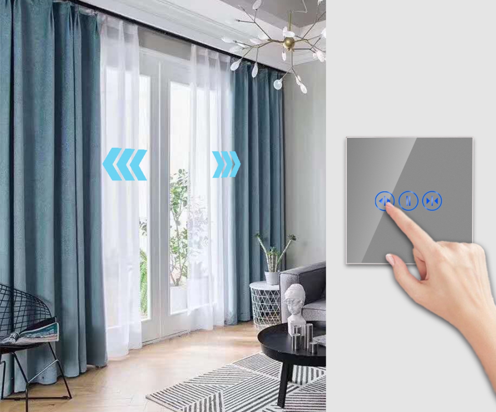 Intrerupator Wi-Fi Draperie cu Touch din Sticla LUXION SmartElectro IntelligentHouse