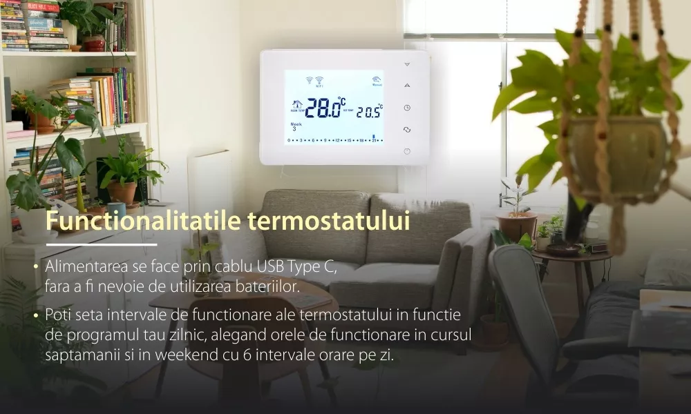 Termostat pentru incalzirea termica in pardoseala BeOk BOT306RF-WIFI-NR SmartElectro IntelligentHouse