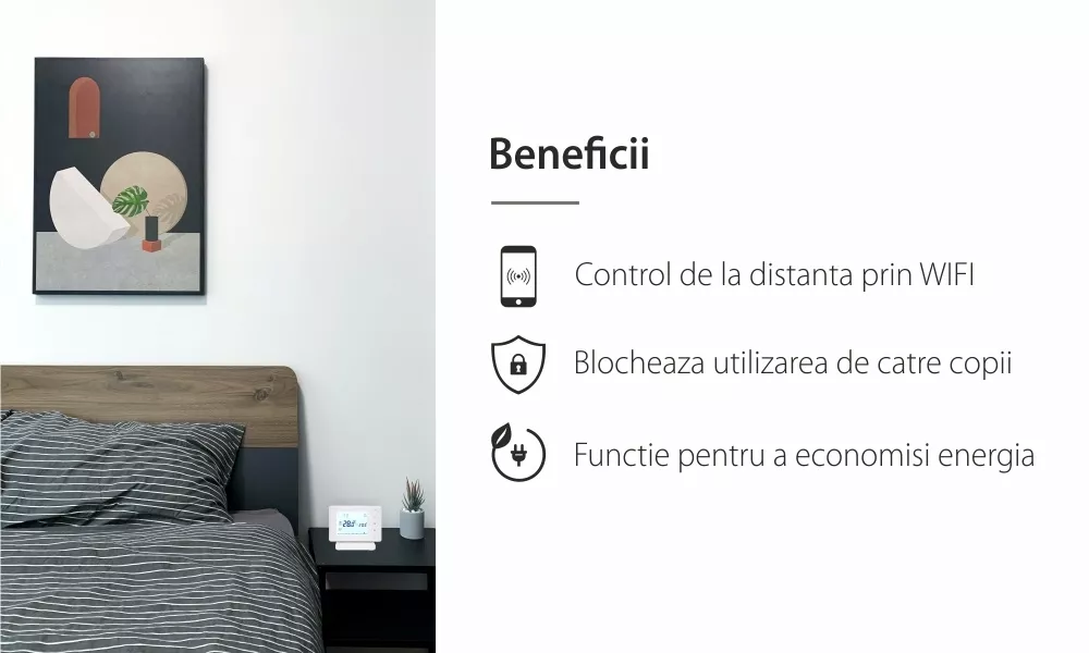 Termostat pentru incalzirea termica in pardoseala BeOk BOT306RF-WIFI-NR SmartElectro IntelligentHouse