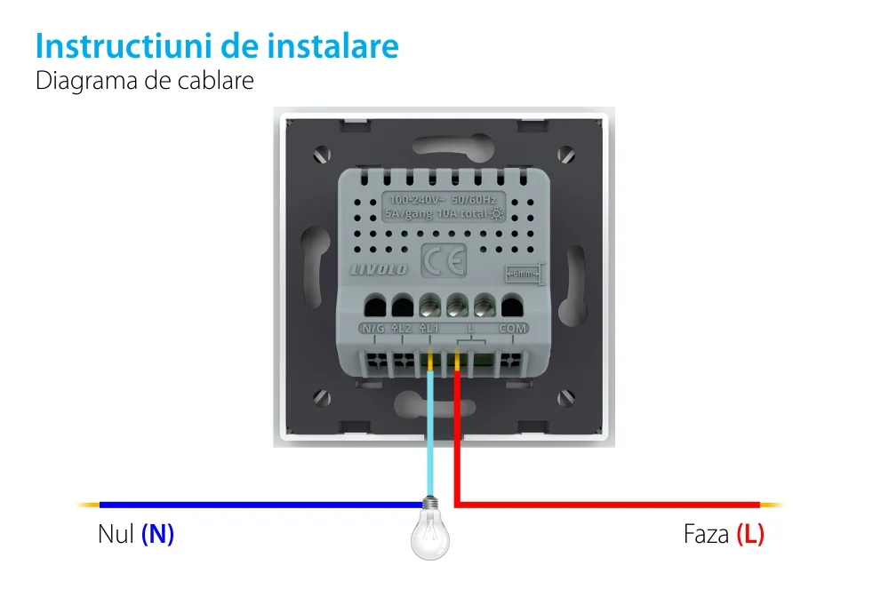 Modul Intrerupator Simplu cu Timer si Touch LIVOLO – Serie Noua SmartElectro IntelligentHouse
