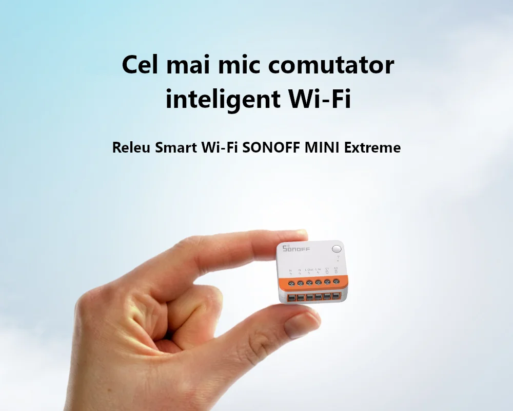 Releu inteligent Wi-Fi Sonoff Mini R4, 10A, 2300W, Programari, Control aplicatie SmartElectro IntelligentHouse