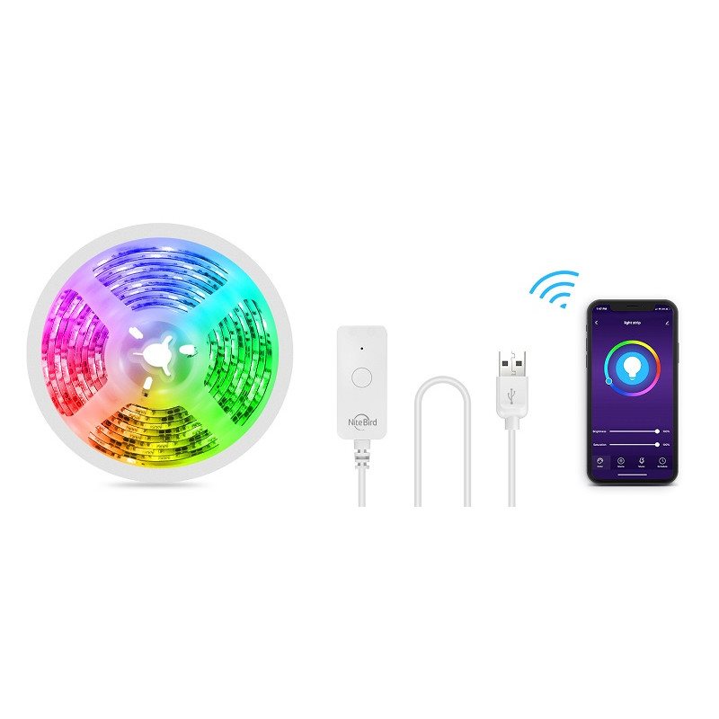 Kit Banda LED Smart NiteBird SL3, Wi-Fi, 2 x 5 Metri, Control prin aplicatie, Senzor muzica SmartElectro IntelligentHouse