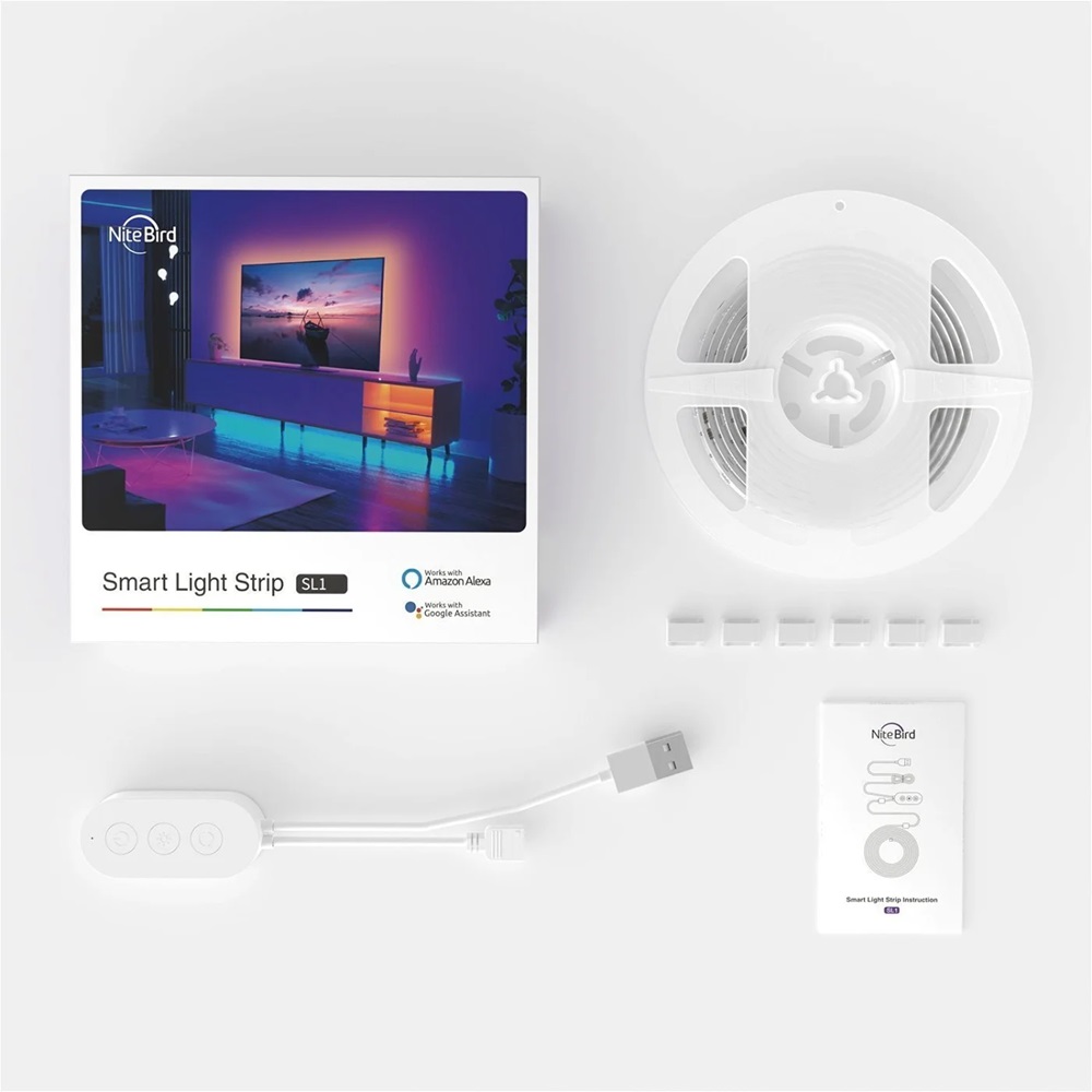 Kit Banda LED Smart NiteBird SL3, Wi-Fi, 2 x 5 Metri, Control prin aplicatie, Senzor muzica SmartElectro IntelligentHouse