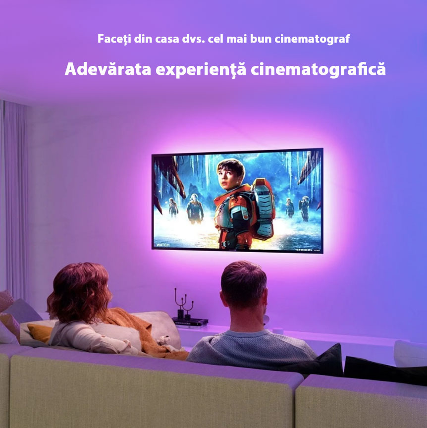 Kit Banda LED Smart NiteBird SL3, Wi-Fi, 2 x 5 Metri, Control prin aplicatie, Senzor muzica SmartElectro IntelligentHouse