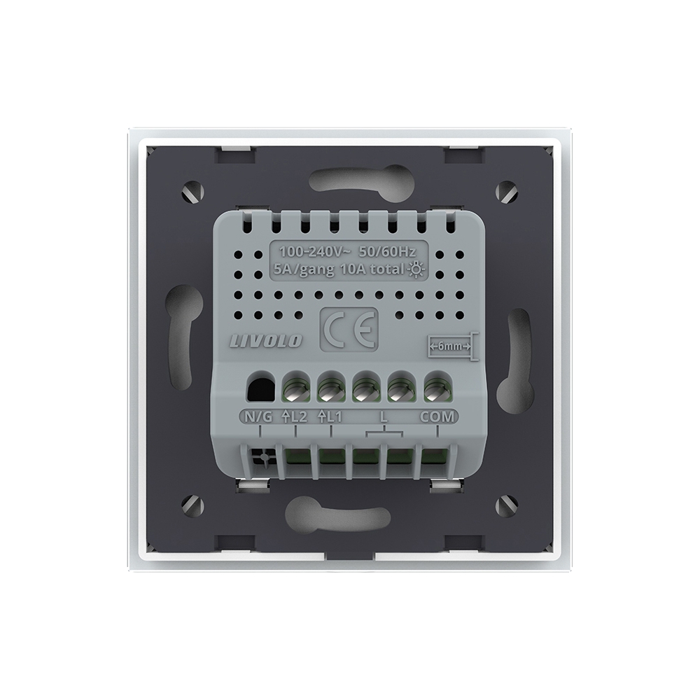 Intrerupator Dublu Cap Scara / Cruce cu Touch LIVOLO cu Rama din Sticla - Protocol Zigbee EC SmartElectro IntelligentHouse