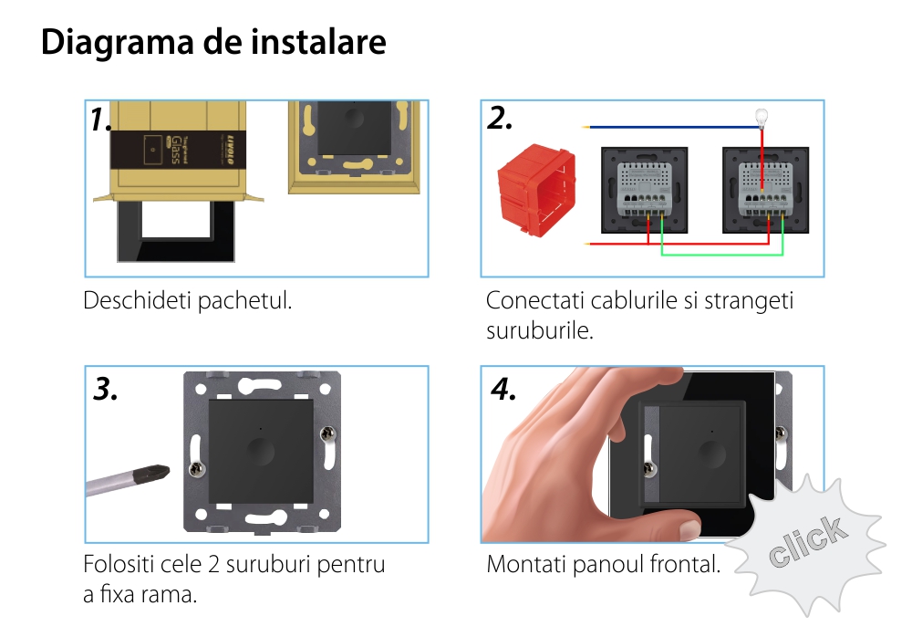 Modul Intrerupator Simplu Cap Scara / Cruce, ZigBee EC cu Touch LIVOLO - Serie Noua SmartElectro IntelligentHouse
