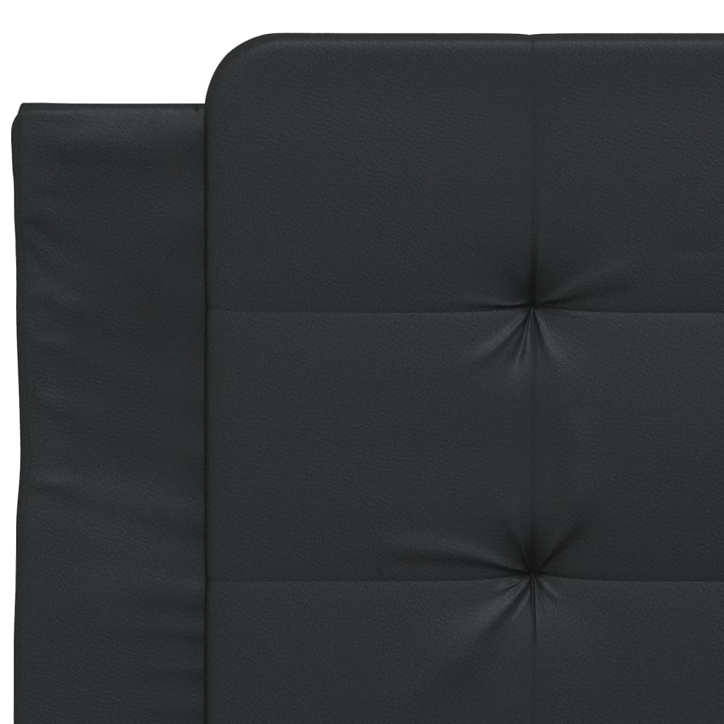 Pat cu saltea, negru, 90x200 cm, piele ecologică GartenMobel Dekor