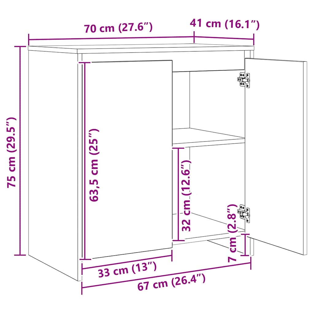 Bufeturi cu raft Altele 3 pcs Lemn vechi 70 x 41 x 75 cm Lemn compozit GartenMobel Dekor