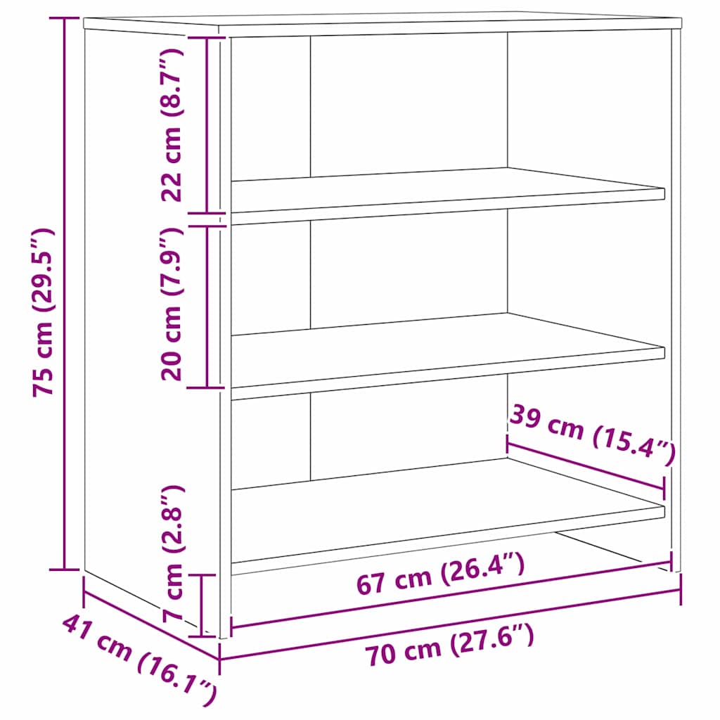 Bufeturi cu raft Altele 3 pcs Lemn vechi 70 x 41 x 75 cm Lemn compozit GartenMobel Dekor