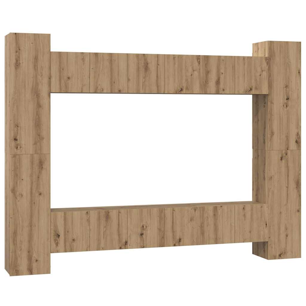 Set comodă TV 10 pcs stejar artizanal 30.5 x 30 x 90 cm GartenMobel Dekor