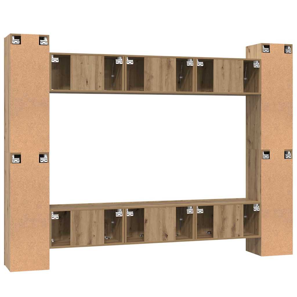 Set comodă TV 10 pcs stejar artizanal 30.5 x 30 x 90 cm GartenMobel Dekor