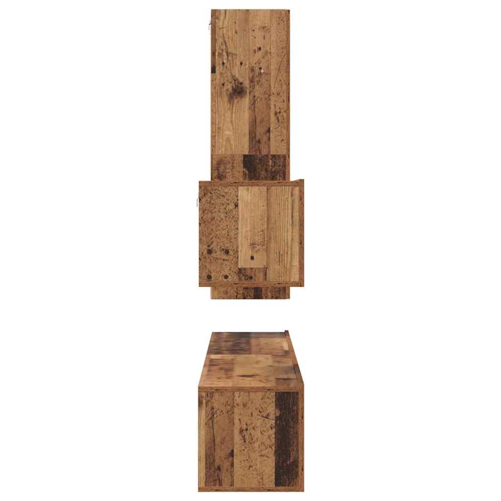 Set comodă TV 4 pcs Lemn vechi 30.5 x 30 x 110 cm Lemn compozit GartenMobel Dekor