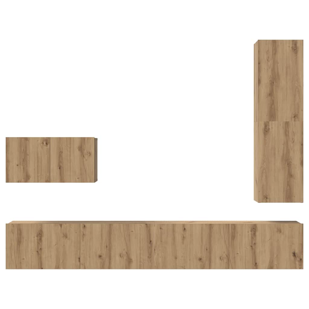 Set comodă TV 4 pcs stejar artizanal 30.5 x 30 x 110 cm GartenMobel Dekor