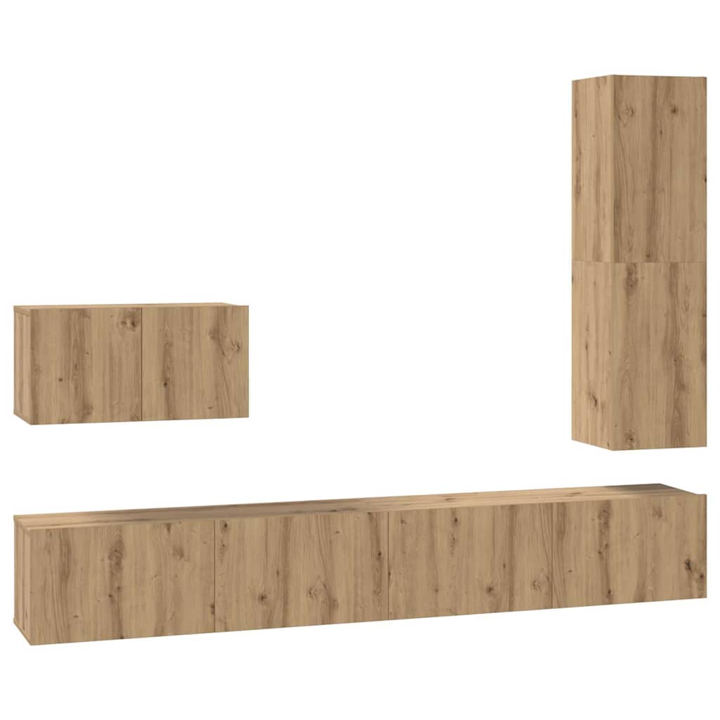 Set comodă TV 4 pcs stejar artizanal 30.5 x 30 x 110 cm GartenMobel Dekor