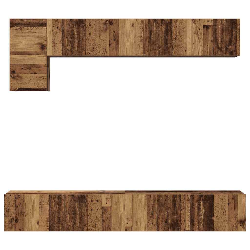 Set comodă TV 5 pcs Lemn vechi Mediu 100 cm x 30 cm x 30 cm GartenMobel Dekor