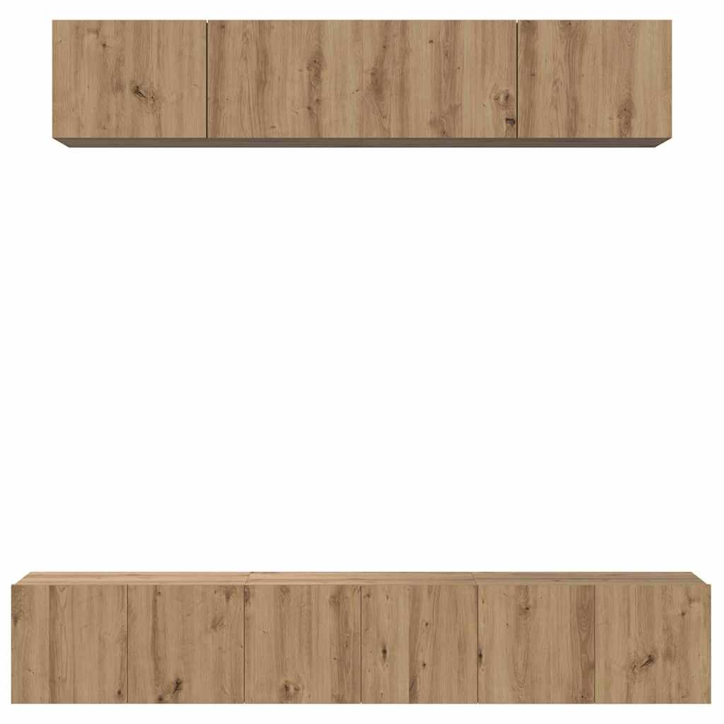 Set comodă TV 5 pcs stejar artizanal Mediu Lemn compozit GartenMobel Dekor