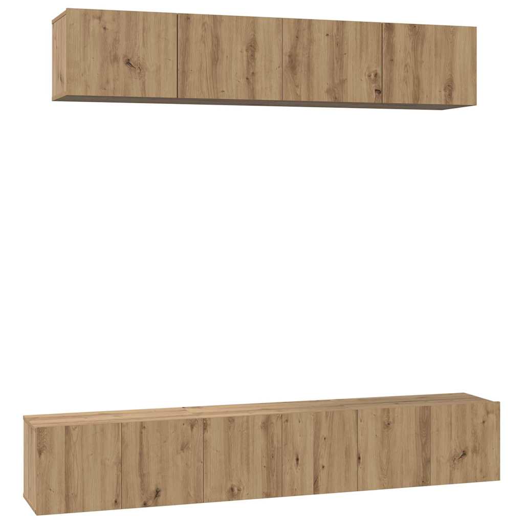 Set comodă TV 5 pcs stejar artizanal Mediu Lemn compozit GartenMobel Dekor