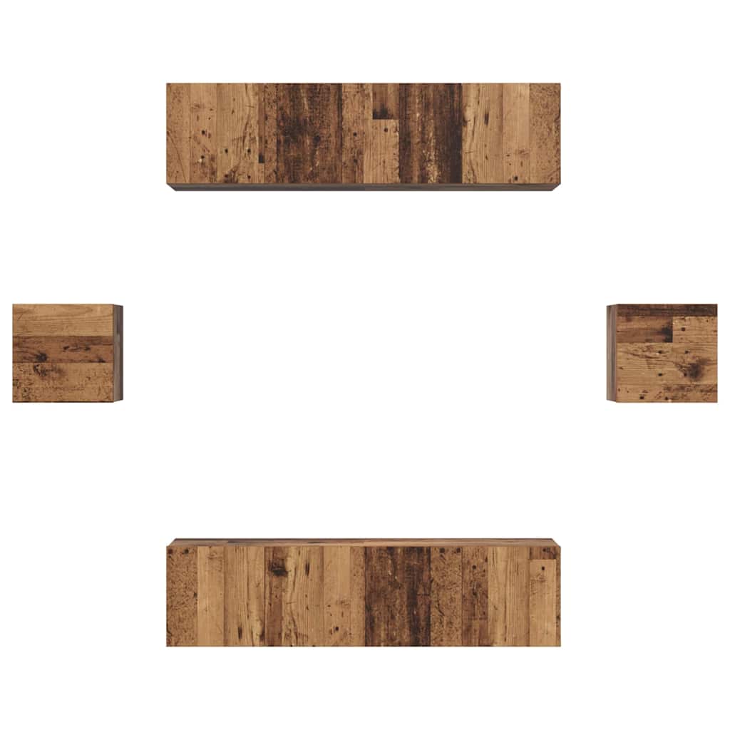 Set comodă TV 6 pcs Lemn vechi Mediu 30.5 x 30 x 30 cm GartenMobel Dekor
