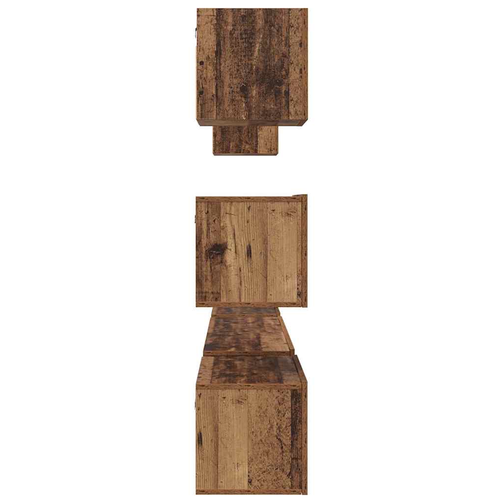 Set comodă TV 8 pcs Lemn vechi 60 x 30 x 30 cm Lemn compozit GartenMobel Dekor