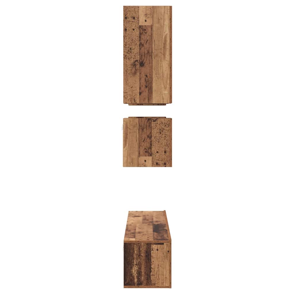 Set comodă TV 8 pcs Lemn vechi 80 x 30 x 30 cm Lemn compozit GartenMobel Dekor
