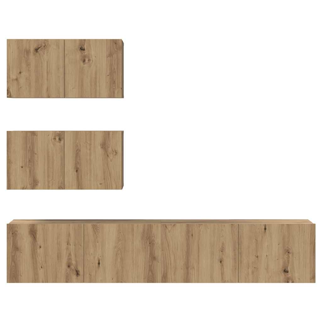 Set comodă TV Pe perete 4 pcs stejar artizanal 80 x 30 x 30 cm GartenMobel Dekor