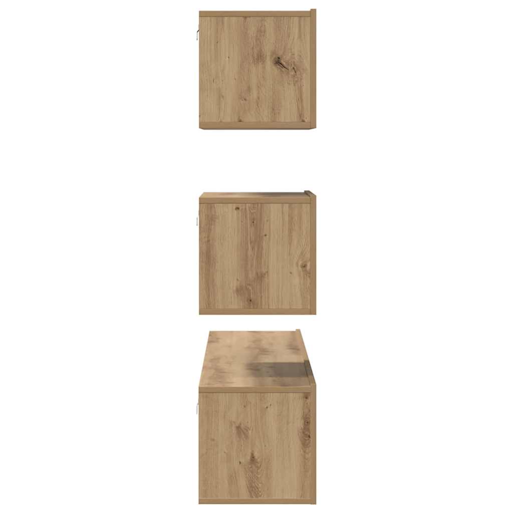 Set comodă TV Pe perete 4 pcs stejar artizanal 80 x 30 x 30 cm GartenMobel Dekor