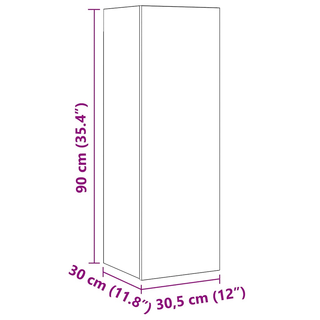 Set comodă TV cu raft 10 pcs stejar artizanal 30.5 x 30 x 90 cm GartenMobel Dekor