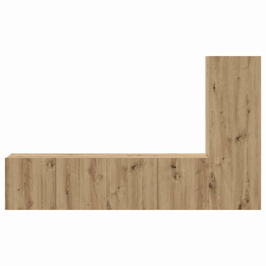 Set comodă TV cu raft 3 pcs stejar artizanal 150.5 x 30 x 90 cm GartenMobel Dekor