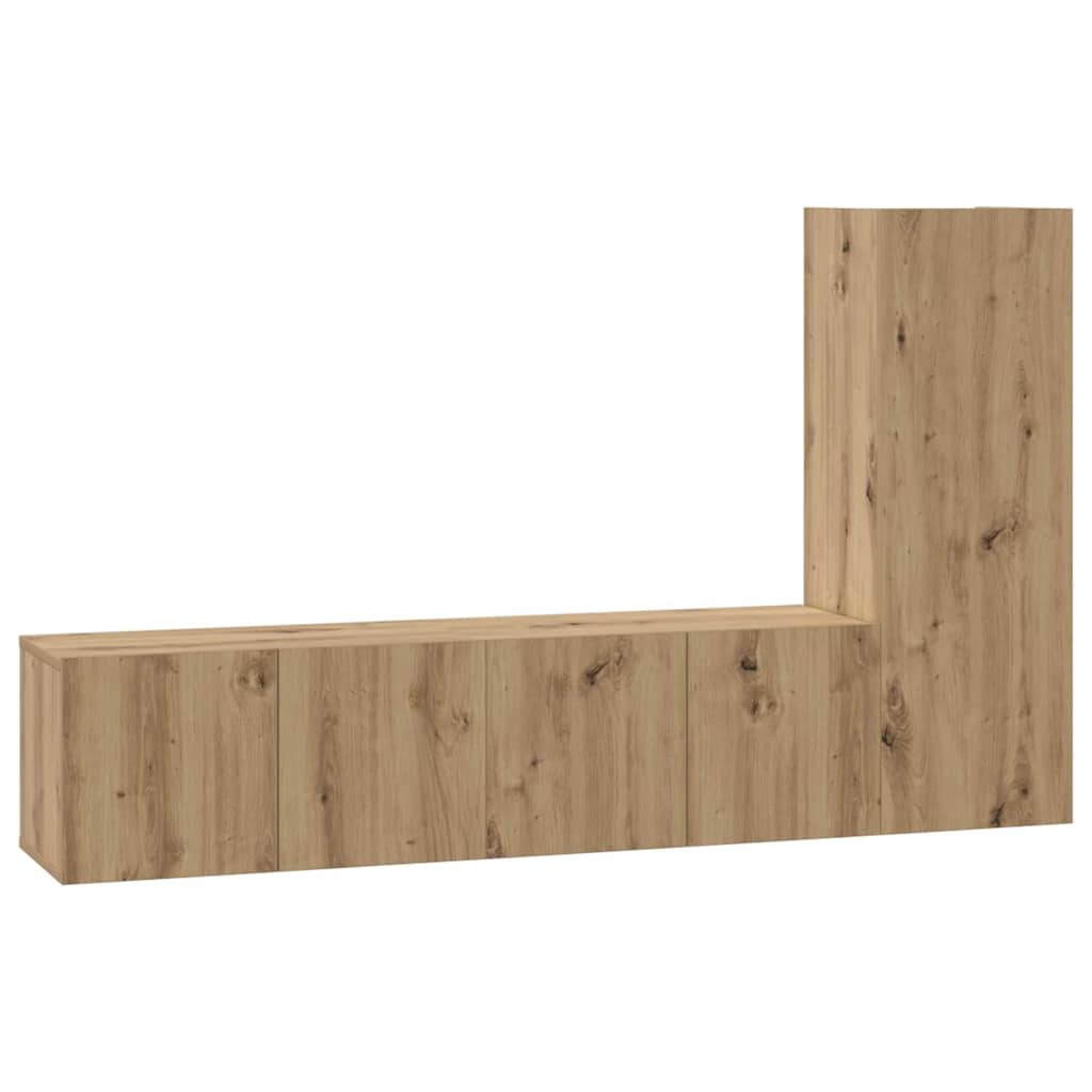 Set comodă TV cu raft 3 pcs stejar artizanal 150.5 x 30 x 90 cm GartenMobel Dekor