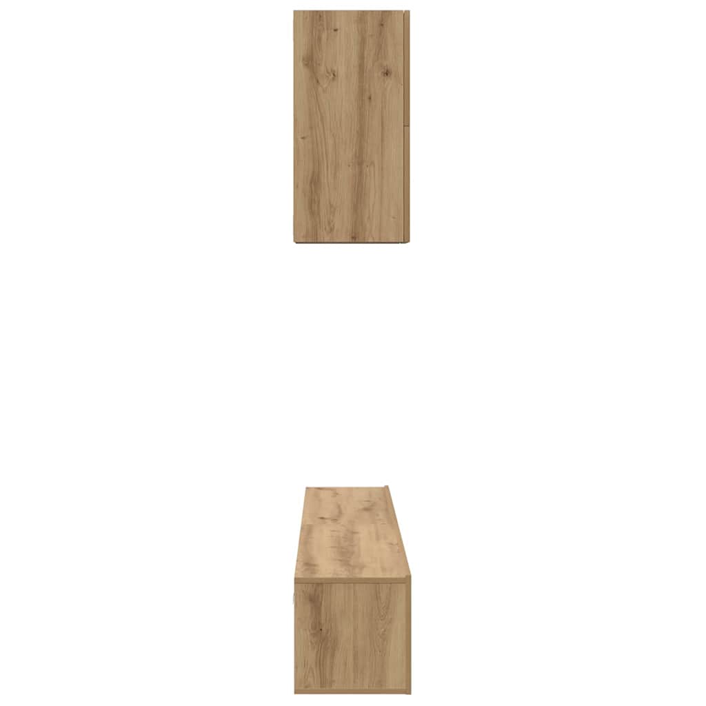 Set comodă TV cu raft Pe perete Altele 5 pcs stejar artizanal Mediu 100 cm GartenMobel Dekor