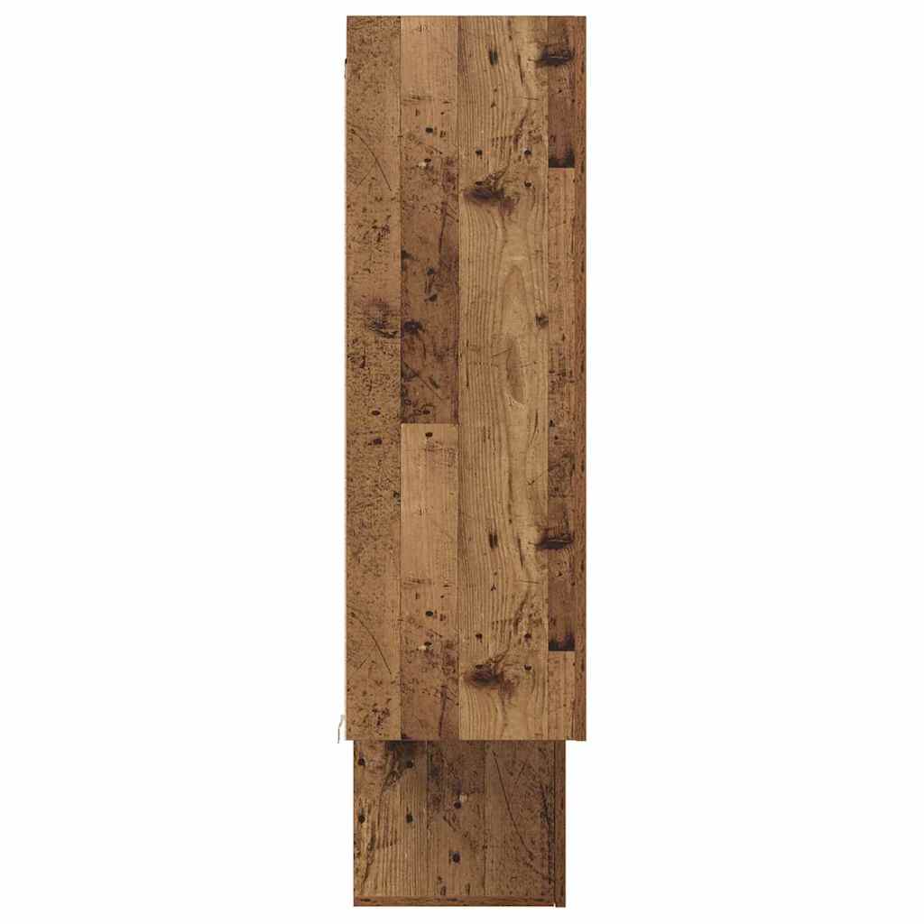 Set comodă TV cu raft Pe perete cu depozitare cu ușă 4 pcs Lemn vechi 30.5 x 30 x 90 cm GartenMobel Dekor