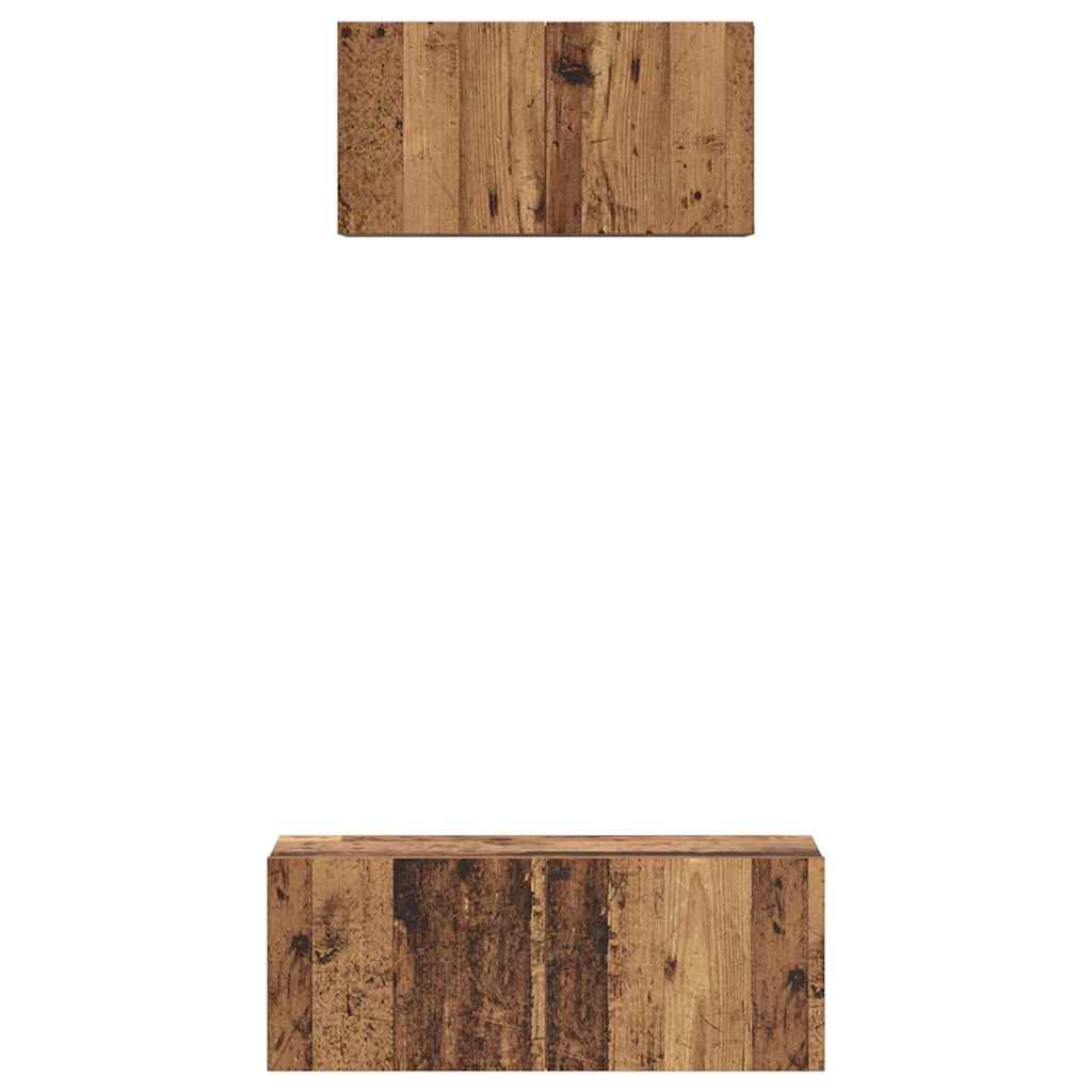 Set dulap TV 2 pcs Lemn vechi 80 x 30 x 30 cm Lemn compozit GartenMobel Dekor