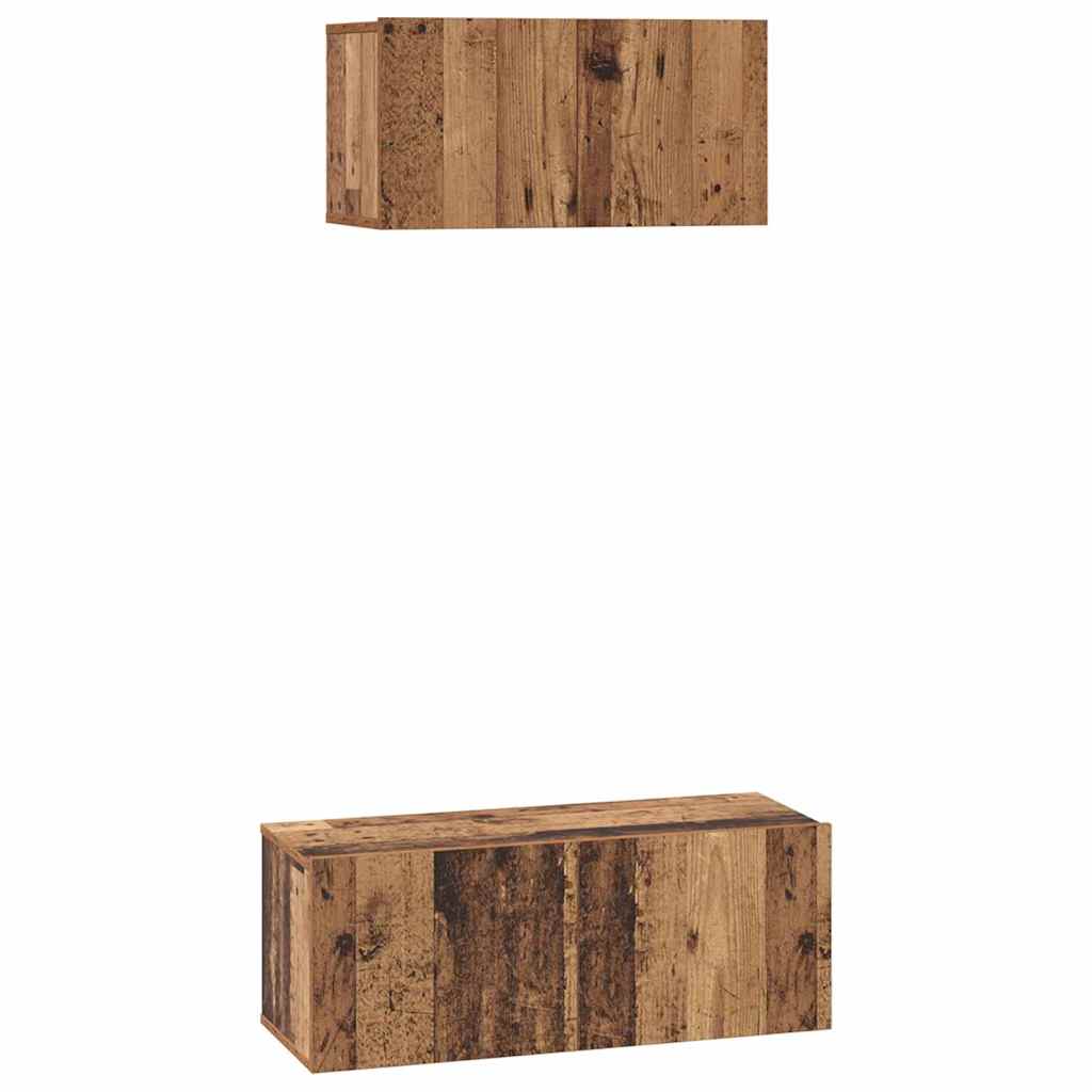 Set dulap TV 2 pcs Lemn vechi 80 x 30 x 30 cm Lemn compozit GartenMobel Dekor
