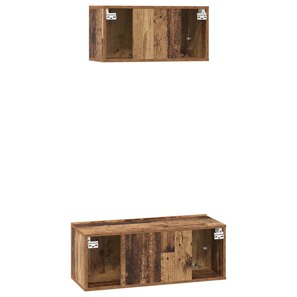 Set dulap TV 2 pcs Lemn vechi 80 x 30 x 30 cm Lemn compozit GartenMobel Dekor