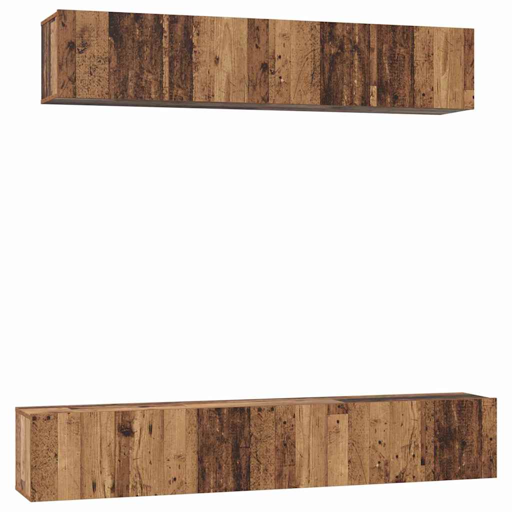 Set dulap TV 5 pcs Lemn vechi Standard Mediu Lemn compozit GartenMobel Dekor