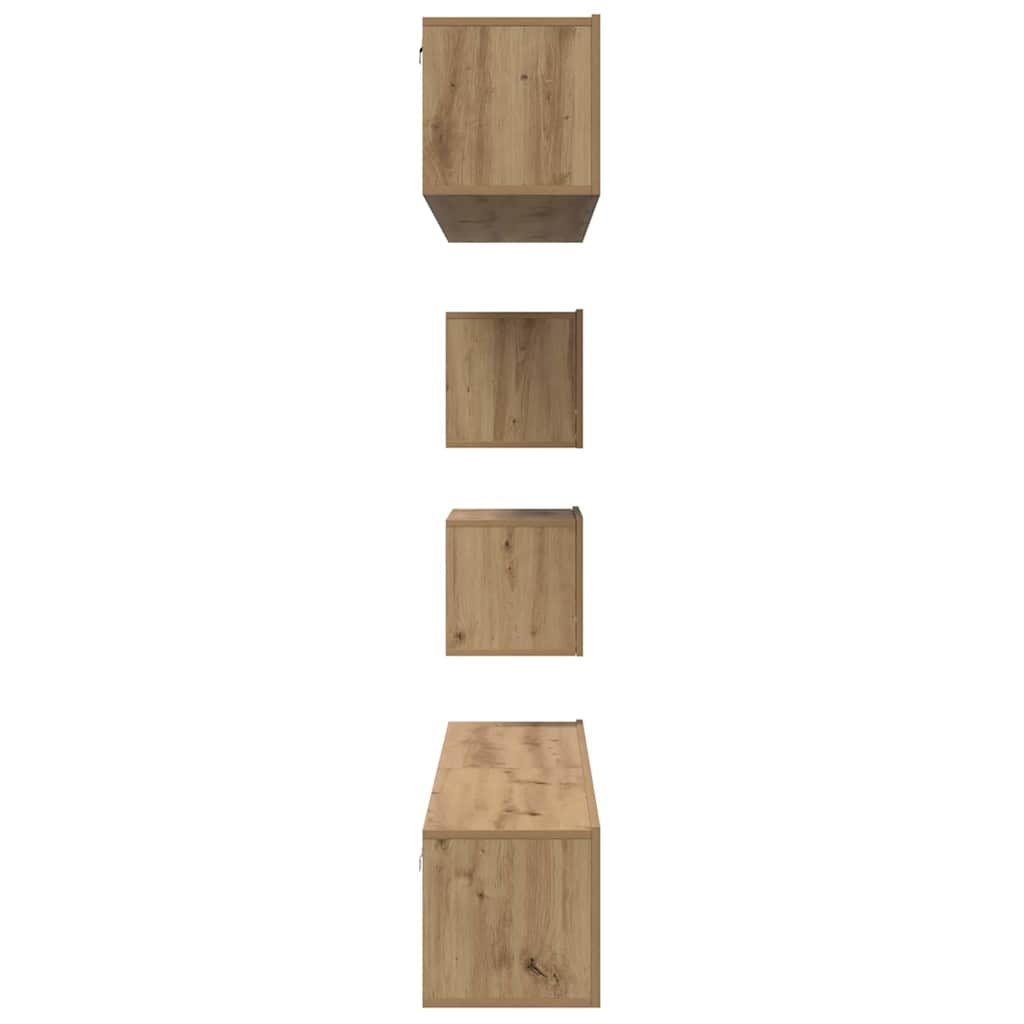 Set dulap TV 6 pcs stejar artizanal 80 x 30 x 30 cm Mediu GartenMobel Dekor