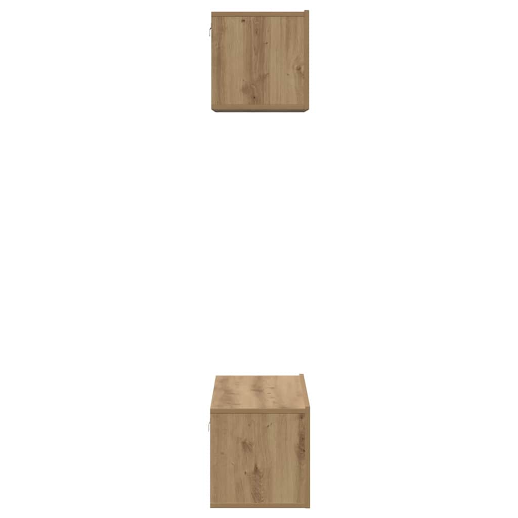 Set dulap TV cu raft Pe perete Altele 2 pcs stejar artizanal 80 x 30 x 30 cm GartenMobel Dekor