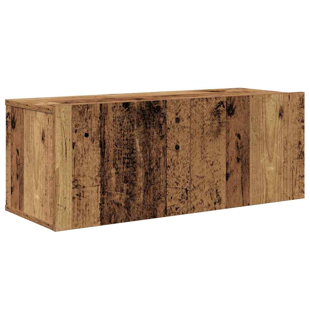 Set dulap TV cu raft Pe perete Altele cu depozitare cu ușă 6 pcs Lemn vechi Mediu Lemn compozit GartenMobel Dekor