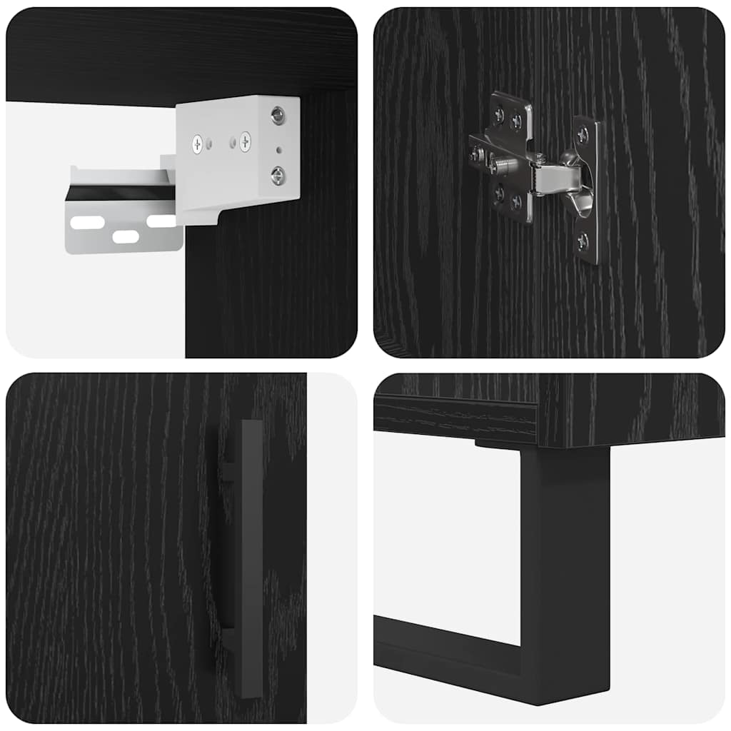 Bufet cu raft Stejar negru 69.5 x 34 x 90 cm Lemn compozit GartenMobel Dekor