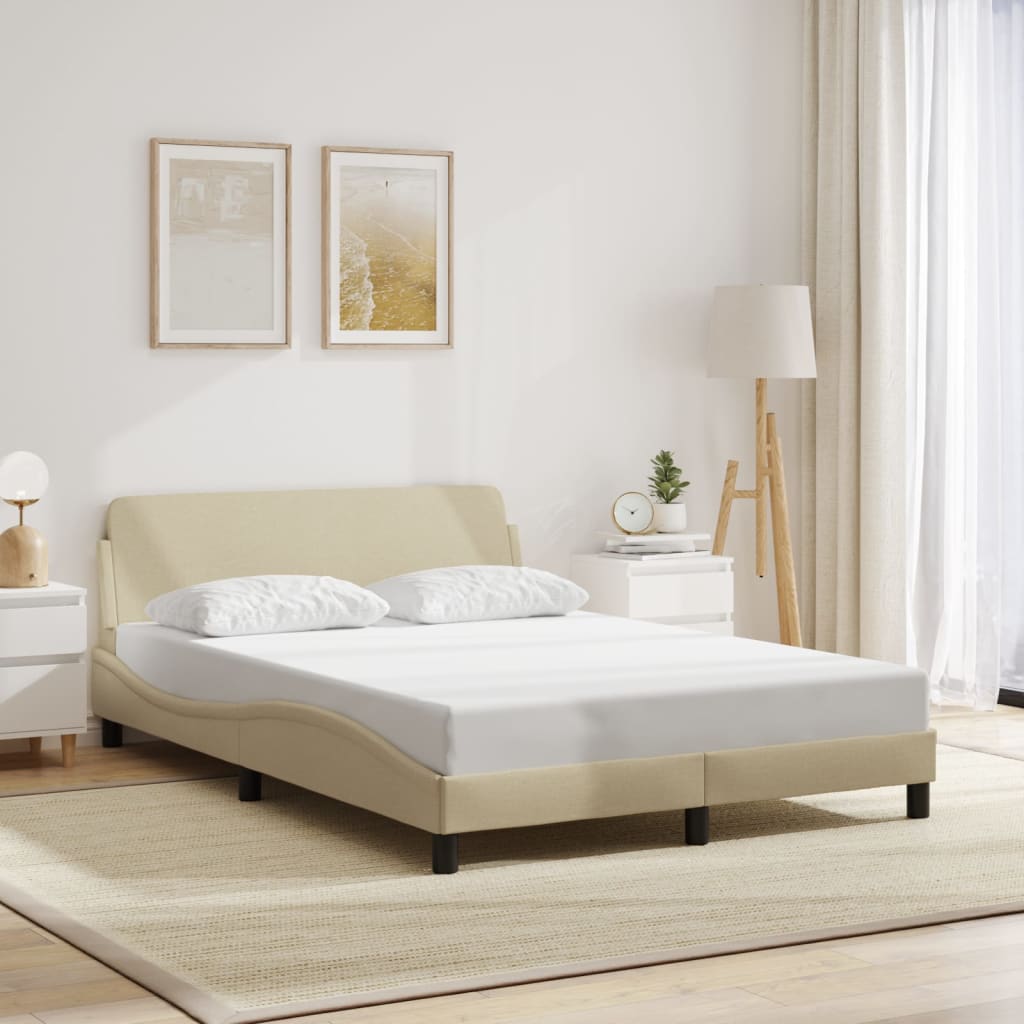Cadru de pat fără saltea, crem, 140x190 cm, textil GartenMobel Dekor