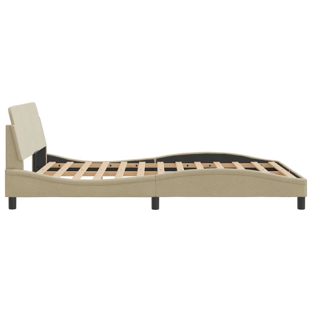 Cadru de pat fără saltea, crem, 140x190 cm, textil GartenMobel Dekor