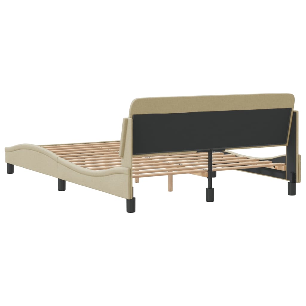Cadru de pat fără saltea, crem, 140x190 cm, textil GartenMobel Dekor
