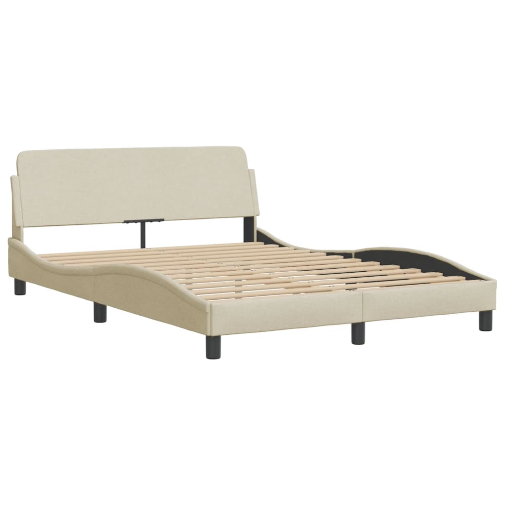 Cadru de pat fără saltea, crem, 140x190 cm, textil GartenMobel Dekor